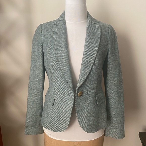 Talbots Wool Blend Tweed Blazer Size 4 - Picture 2 of 9